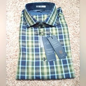 Goodman Brand, House of LR&C, Short Sleeve, Medium, Striped, Olive/Navy/Sky Blue